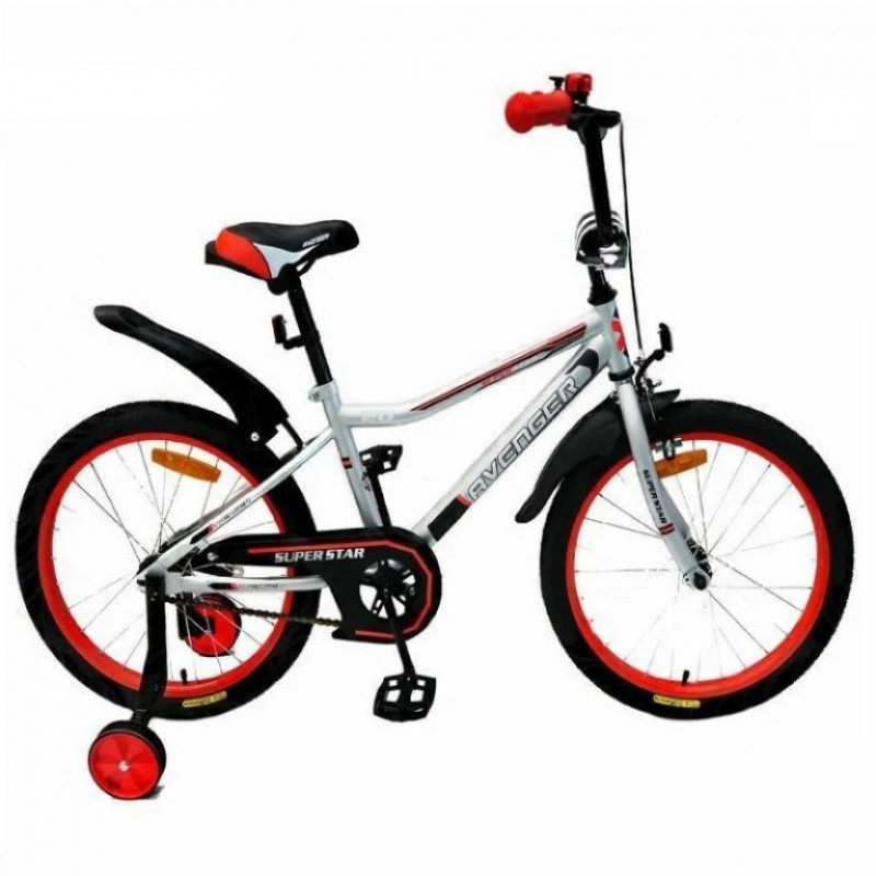 Велосипед 18  AVENGER SUPER STAR, серый/красный