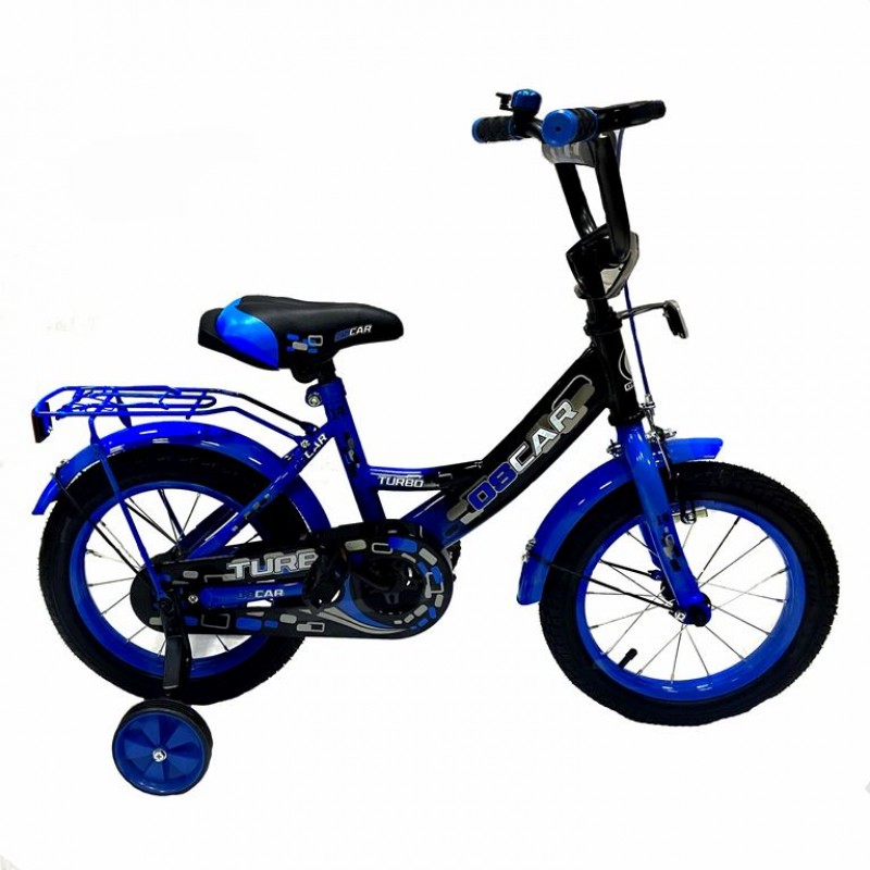 Велосипед 14 OSCAR TURBO Black-Blue (черный/синий)  АКЦИЯ!!! 2021