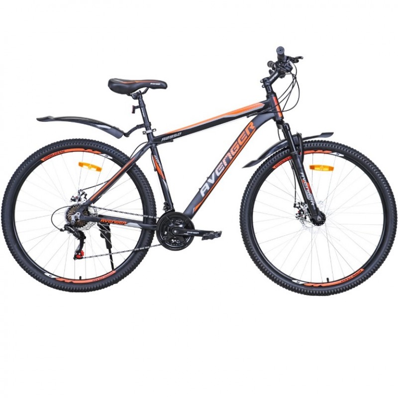 Велосипед 27,5  AVENGER A295D , чёрный/оранжевый неон , 19