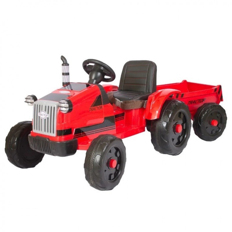 Детский электромобиль трактор TR 55,  50631 с прицепом красный (Р)