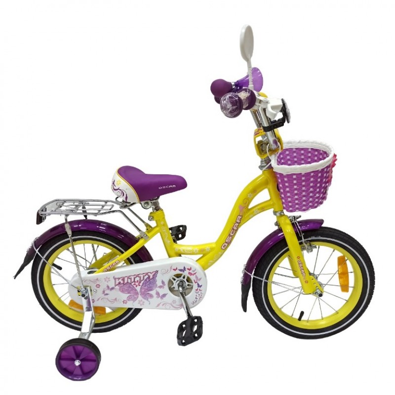 Велосипед 14 OSCAR KITTY желтый/фиолетовый