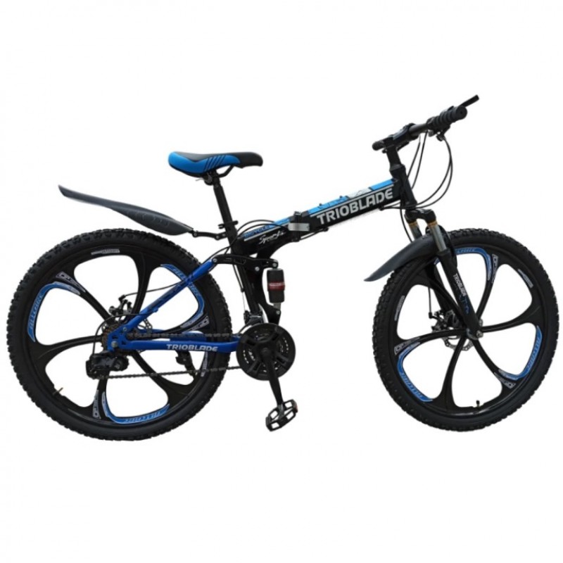 Велосипед на Литых дисках Trioblade складной синий 26 дюйм, 3048