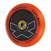 Колесо  100мм PP , оранжевое PU, диск чёрный