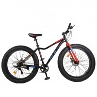 Велосипед 26  Rook FS260D, чёрный/красный FS260D--BK/RD
