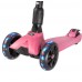 Детский самокат TT TIGER Plus 2020 (розовый) со светящимися колесами 1/4 (Р)