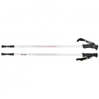 Палки  Yeti White, треккинговые 115-135см 2-х секционные,диаметр 16/14мм, ручка пластмассовая , al6061, система antishock 1/30