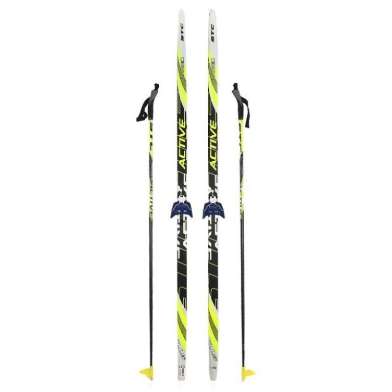 Лыжный комплект STC 75мм 185см (4)+палки+креп.