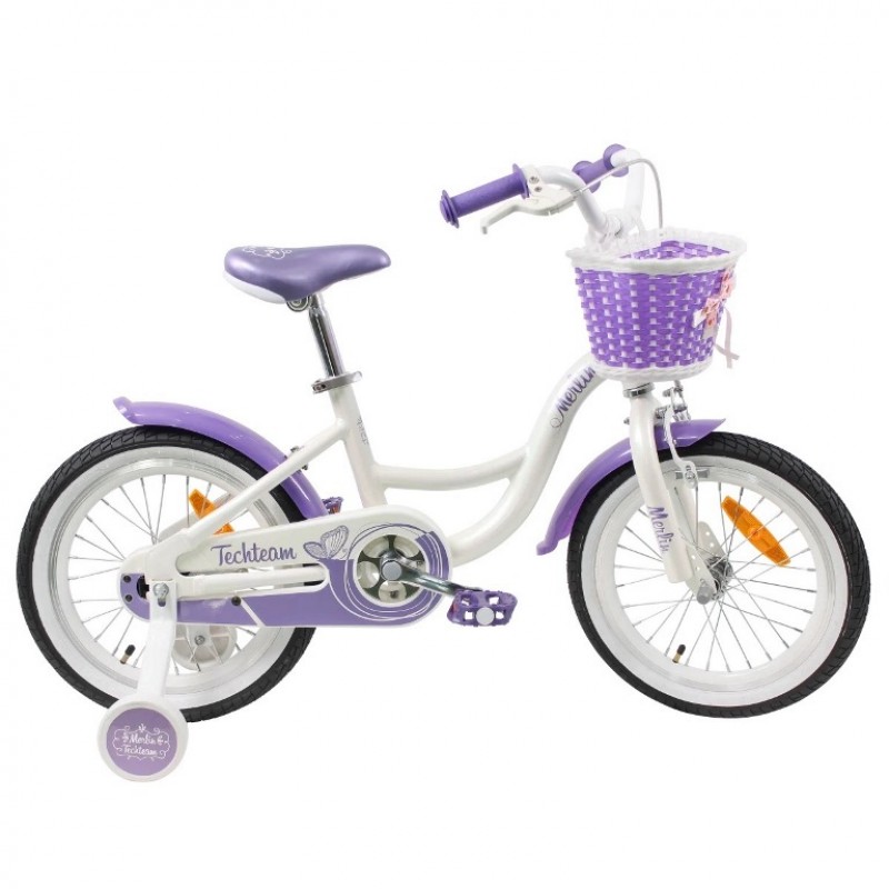 Велосипед 16 TT Merlin белый/фиолетовый (АЛЮМИНИЙ-облегчённая рама)