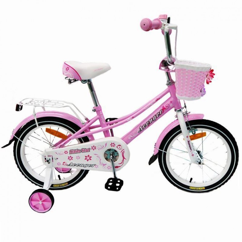 Велосипед 12  AVENGER LITTLE STAR, розовый/белый